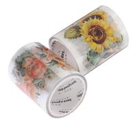 BESTonZON Ruban Adhésif Décoratif Pet 2 Rouleaux 2m, Autocollants pour Scrapbooking et Bricolage, Motifs Plantes, Matériel Créatif pour Journaux Intimes et Albums Photos