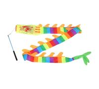 BESTonZON Ruban Dragon pour Garçon et Filles 3 Mètres Poignée et Anneau Suspendu Banderole de Danse de Festival Multicolore de Motricité Fine et Activité de Groupe Ludique