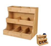 BESTonZON Sachet De Café Sachet De Thé Sachet De Thé Poitrine Médecine Organisateur Cabinet Thé Organisateur pour Sachets De Thé Présentoir De Collier Étagères en Bois Rustiques