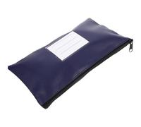 BESTonZON Sacoche Porte-Reçus en Cuir PU Fenêtre et Fermeture Éclair Pochette Porte-Billets Compacte Bleu Marine Paquet à Monnaie Pratique pour Espèces et Documents Rangement Voyage et