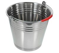 BESTonZON Seau À Bière Argenté en Acier Inoxydable De 14 L avec Poignée Seau Tout Usage pour Panier De Fête De Bonbons Glacés (34 Cm)