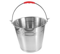 BESTonZON Seau à Eau et Alimentation Chevaux Acier Inox Portable avec Poignée et Couvercle Seau Robuste Multifonction pour Poulains et Usage Ferme Équine