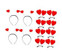 BESTonZON Serrage-Tête de Cœur 12 Pièces pour Garçon et Filles Pinces à Cheveux en Velours Rouge 8 Pcs et Bandeaux Rouges 4 Pcs Accessoires de Costume Saint-Valentin Décorations Festives