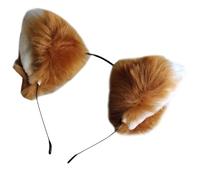 BESTonZON Serrage-Tête Oreilles de Renard en Peluche Duveteuse Accessoire de Coiffure Décoratif Bandeau Oreilles D’Animaux Doux et Confortable pour Fêtes et Maquillage Couleur Camel