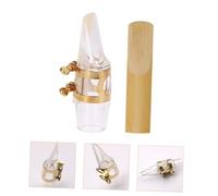 BESTonZON Set Bec de Saxophone Alto avec Ligature Métallique et Clip Tête de Flûte Transparente Accessoire et Portable pour Instruments à Vent