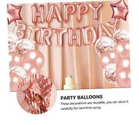 BESTonZON Set de Ballons Latex et Aluminium Décoratifs pour Anniversaire Kit Fête Rose Doré avec Ballons Happy Birthday Cœurs Confettis et Accessoires pour Décoration Festive