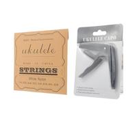 BESTonZON Set de Cordes en Nylon Blanc pour Guitare Classique 4 Pièces avec Capo Noir Facile à Utiliser Remplacer, Accessoire Pratique pour Guitare