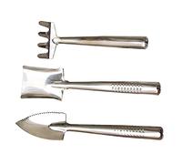 BESTonZON Set Outils de Jardinage Mini Acier Inoxydable Pelle Carrée et Râteau Robustes Kit Durable pour Plantation Transplantation et Désherbage des Fleurs et Légumes