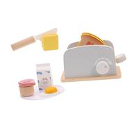 BESTonZON Set Petit Déjeuner Bois pour Garçon Fille Machine à Miniature Accessoires de Dinette Montessori Développement Motricité Fine Jeu de Rôle Cuisine pour Tout-Petits