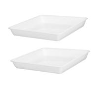 BESTonZON Soucoupe De Jardinière en Plastique pour Extérieur 13,76 Lot De 2 Bac D'égouttement pour Pots Carrés Plateau De Récupération d'eau pour Balcon Et Jardin