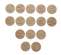 BESTonZON Souvenirs Mensuels de Baby Mile Cartes de Progrès en Bois pour Bébé Cartes Mile Cartes D'anniversaire pour Bébé Cartes de Naissance en Bois 15 Pièces
