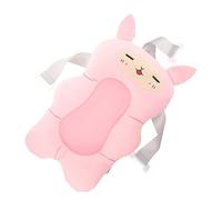 BESTonZON Support de Bain pour Bébé Rose en Fibre de Lait et Tissu Maille, Coussin de Bain Respirant Antidérapant Motif Lapin Mignon pour -né et Tout-petit