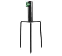 BESTonZON Support de Mât à Planter 3 Pointes en Fer Noir pour Jardin | Ancrage Triangulaire, Maintien Stable au Sol, Pose Rapide, Usage Jardin et Pelouse