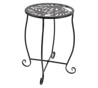 BESTonZON Support de Pot de Fleurs en Fer Noir pour Plantes Monstera Présentoir Simple Couche 1 Niveau, Forme Ovale, Support Métallique Compact pour Intérieur et Balcon, Étagère pour Pots