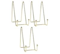 BESTonZON Support pour Cadre Photo et Présentoir de Table en Métal Doré Lot de 3 Supports Grands Format, Pupitre à Livres et Présentoirs pour Œuvres D'art, Assiettes et Décoration Bureau,