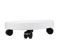 BESTonZON Support Rond à roulettes pour Pot de Fleurs Jardin Intérieur et Extérieur, Soucoupe Épaisse Blanche 320 Mm, Chariot Mobile pour Plantes Grosse Capacité de Charge et Déplacement
