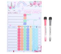BESTonZON Tableau de Récompenses Magnétique Réutilisable 1 Ensemble pour Tâches Ménagères Accessoire Éducatif pour Garçon et Filles Motifs Licorne et Dinosaure pour Apprentissage et