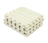 BESTonZON Tapis de Jeu Emboîtable pour Garçon et Filles, Lot de 10 Dalles 30x30x1 Cm en Mousse Eva Effet Bois Blanc, Tapis D’éveil Épais pour Chambre et Salon, Surface Antidérapante