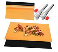 BESTonZON Tapis De Réutilisable avec Pinces pour Barbecue à Gaz Électrique Et Barbecue Extérieur pour Cuisiner Viandes Légumes Et Poissons