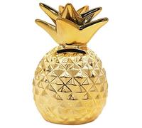 BESTonZON Tirelire Ananas Décorative en Céramique Dorée pour Bureau et Maison, Pot de Rangement pour Pièces, Accessoire Déco Fruité, Présent Anniversaire Adulte, Taille Moyenne