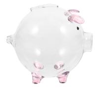 BESTonZON Tirelire Cochon Verre Transparent Pot à Économies Bureau Décoratif pour Garçon Fille Et Adultes Encourage Habitude Épargne