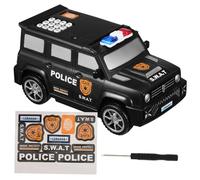 BESTonZON Tirelire Électronique Voiture Police avec Reconnaissance Dempreinte Digitale Boîte à Sécurisée avec Code Compteur pour Billets Ludique pour Garçon Fille et Adultes