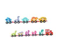 BESTonZON Train Bois Éducatif avec Dinosaures Colorés à Usure Montessori pour Garçon Fille Ans Set de Chiffres et Animaux pour Apprentissage et Amusement