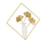 BESTonZON Vase Hydroponique Mural Doré Verre pour Décoration Intérieure Suspendue Fleurissement Créatif pour Salon Bureau Et Maison Ornement Mural Élégant Et Polyvalent