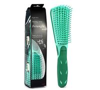 BESTOOL Brosse à cheveux, brosse à démêlage pour les cheveux naturels noirs, brosse cheveux bouclés pour les cheveux bouclés afro 3 / 4abc, idéal sur cheveux mouillés ou secs (Vert)
