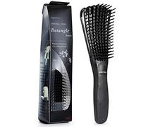 BESTOOL Brosse à cheveux, brosse à démêlage pour les cheveux naturels noirs, brosse cheveux bouclés pour les cheveux bouclés afro 3 / 4abc, idéal sur cheveux mouillés ou secs (Noir)