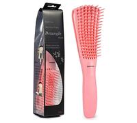 BESTOOL Brosse à cheveux, brosse à démêlage pour les cheveux naturels noirs, brosse cheveux bouclés pour les cheveux bouclés afro 3 / 4abc, idéal sur cheveux mouillés ou secs (Rose)