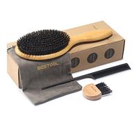BESTOOL Brosse à Cheveux en Poils de Sanglier Brosse pour Femme Homme Enfant pagaie en Bambou Poils naturels Brosse pour Cheveux Fins et Fins, amélioration de la Texture des Cheveux (bambou)