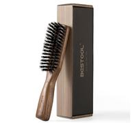 BESTOOL Brosse à cheveux en poils de sanglier pour homme, poils rigides, manche naturel en bois de noyer noir, brosse à barbe et moustache