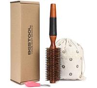 BESTOOL Brosse ronde pour le séchage, Brosse à cheveux en poils de sanglier, Grande brosse de style ronde pour femmes et hommes, Lissage, Curling, Ajout de brillance (2 Inch)