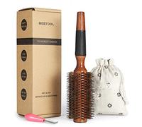 BESTOOL Brosse ronde pour le séchage, Brosse à cheveux en poils de sanglier, Grande brosse de style ronde pour femmes et hommes, Lissage, Curling, Ajout de brillance (2.5 Inch)