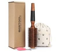 BESTOOL Brosse ronde pour le séchage, Brosse à cheveux en poils de sanglier, Grande brosse de style ronde pour femmes et hommes, Lissage, Curling, Ajout de brillance (2.2 Inch)