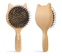 BESTOOL petites brosses à cheveux de voyage pour femmes, hommes ou enfants, brosse à cheveux en poils de sanglier pour tout-petits pour le démêlage (naturel)