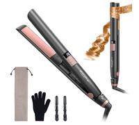 BESTOPE MIX Lisseur Cheveux 25MM 2-in-1, Lisseur & boucleur, Rose et Noir