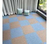 BESTORI 16 Pièces Tapis de Jeu Puzzle en Mousse Antidérapant Doux Carreaux de Sol Emboîtables pour Enfants Chambre à Coucher Kaki/Bleu