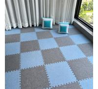 BESTORI 16 Pièces Tapis de Jeu Puzzle en Mousse Antidérapant Doux Carreaux de Sol Emboîtables pour Enfants Chambre à Coucher Bleu/Gris