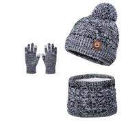 BESTORI 3 en 1 Ensemble Bonnet-Echarpe-Gants pour Enfant Hiver Gants