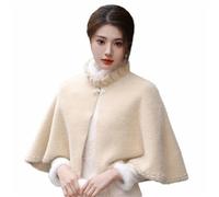 BESTORI Châles Femme Veste Hiver Manteau Chaude Étole Mariage pour Robe De Fête De Mariage Soirée, Beige