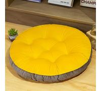 BESTORI Coussin de Sol Rond Coussin de Yoga et Méditation Confortable épais Coussin Décoratif pour Salon, Balcon, Extérieur, Tatami, Jaune, 45 x 45 x 8 cm