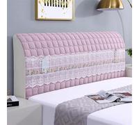 BESTORI Housses de Tête de lit Extensible Anti-Rayures avec Poche de Rangement Doux Protecteur Antipoussière pour Tête de Lit Rembourrée, Rose, 220 x 65