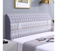 BESTORI Housses de Tête de lit Extensible Anti-Rayures avec Poche de Rangement Doux Protecteur Antipoussière pour Tête de Lit Rembourrée, Gris, 120 x 65