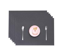 BESTORI Lot de 6 Sets de Table Lavables Imperméables Sets de Table en Cuir Résistants À La Chaleur Réversibles pour Cuisines Restaurants et Hôtels Gris