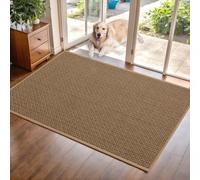 BESTORI Paillasson pour l'extérieur et l'intérieur, Tapis d'entrée Antidérapant Absorbant, Tapis de Sol Lavable Retient la Poussière pour Chien, Couloir, Jardin, Beige, 90 x 120 cm
