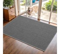 BESTORI Paillasson pour l'extérieur et l'intérieur, Tapis d'entrée Antidérapant Absorbant, Tapis de Sol Lavable Retient la Poussière pour Chien, Couloir, Jardin, Gris foncé, 100 x 100 cm