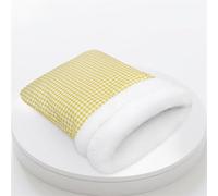 BESTORI Sac de Couchage Auto-Réchauffeur pour Chat Chaud Confortable Nesting Literie Doux Peluche Lit d'hiver pour Animaux de Compagnie, Jaune Clair