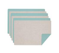 BESTORI Sets de Table en Cuir Antidérapant Double Face Lavable Imperméables Résistants À La Chaleur Set Table (Gris/Bleu, Lot De 6)